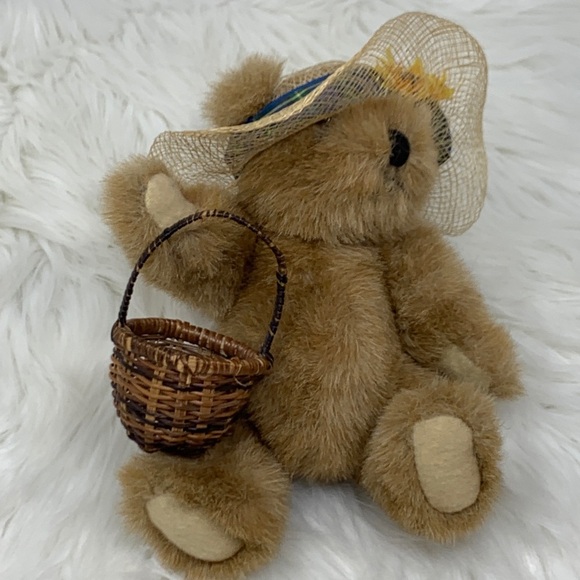 Collectible Bear With Bow Tie, Basket, & Hat - Picture 10 of 12